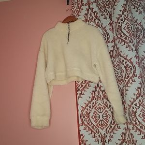 Half zip furry sherpa